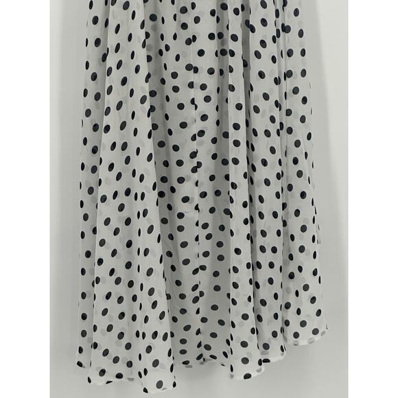 Triple Cherry Polka Dot Sleeveless High Low Dress White Black Casual Small - Picture 6 of 11